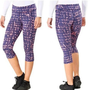 The North Face navy and coral Capri leggings size S